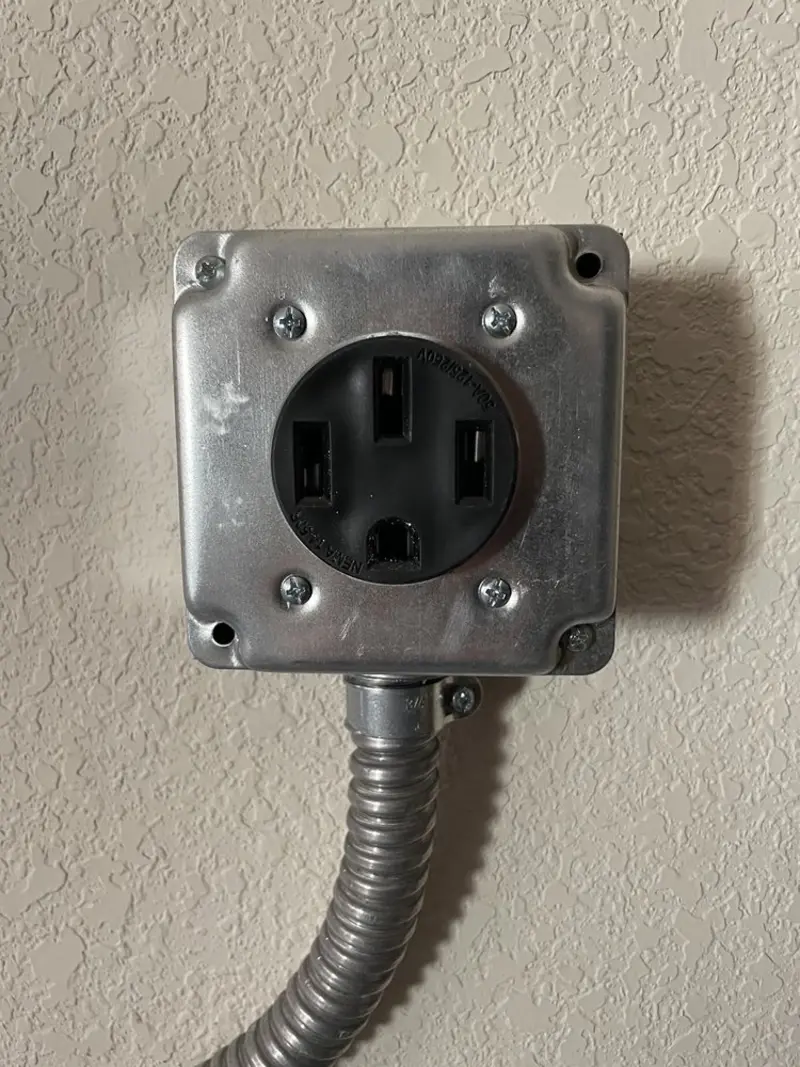 NEMA 14-50 outlet installed for Electrical Panel Upgrade in Santa Teresa